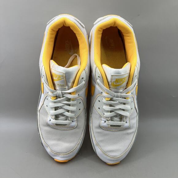 Nike Air Max 90 Running Shoes Mens Size‎ 11.5 White Yellow Comfort Low Sneakers - Picture 5 of 9